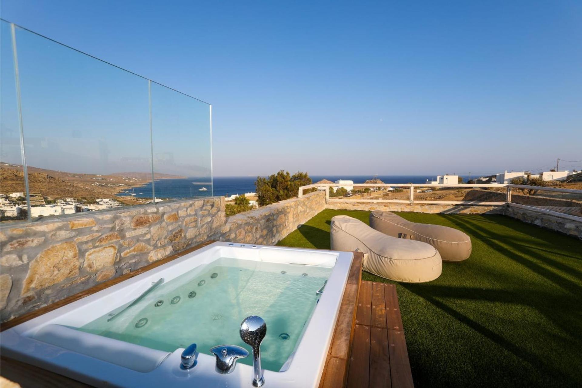 Apartment Sophisticated Mykonos Amorino Terrace With Private Hot Tub Outdoor Dining Area *